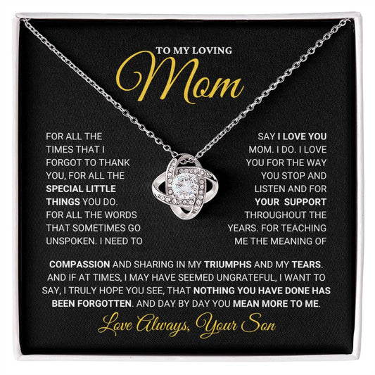 Mom Gift "You Mean More" Knot Necklace From Son