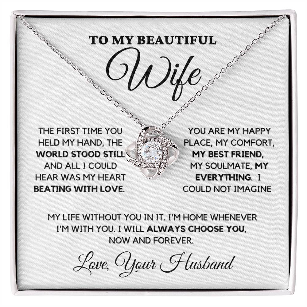 Wife Gift "My Everything" Love Knot Necklace From Husband