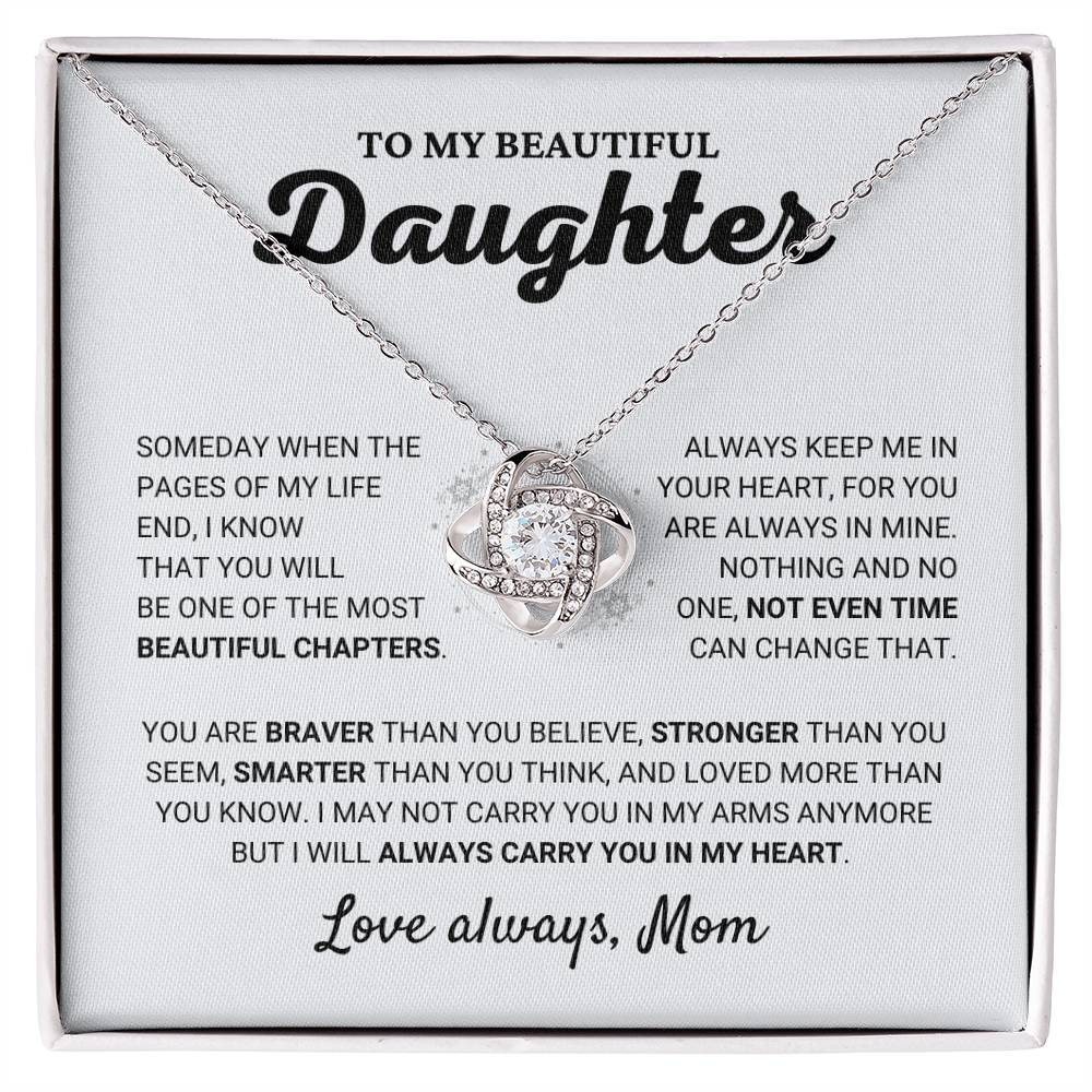 Daughter From Mom "Most Beautiful  Chapter" Necklace