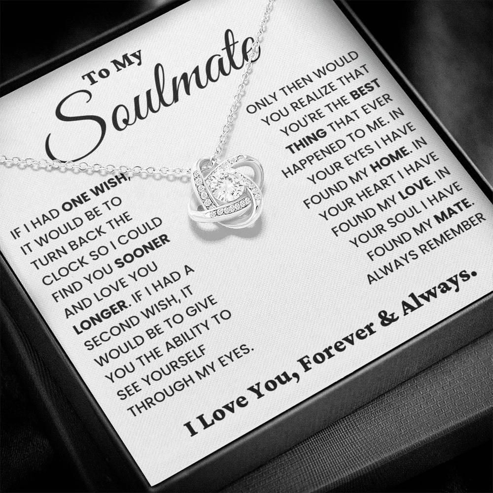 Soulmate Gift "Always Remember" Love Knot Necklace