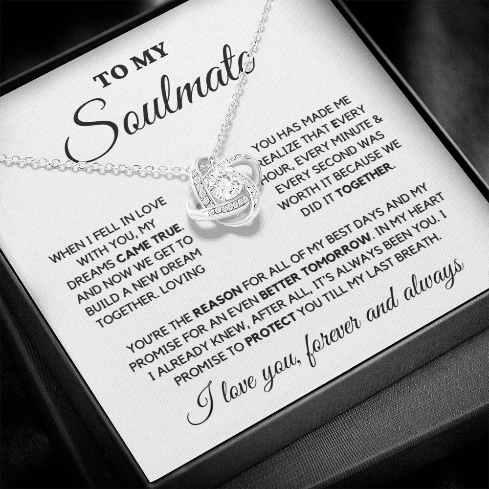 Soulmate Gift "You're The Reason" Love Knot Necklace