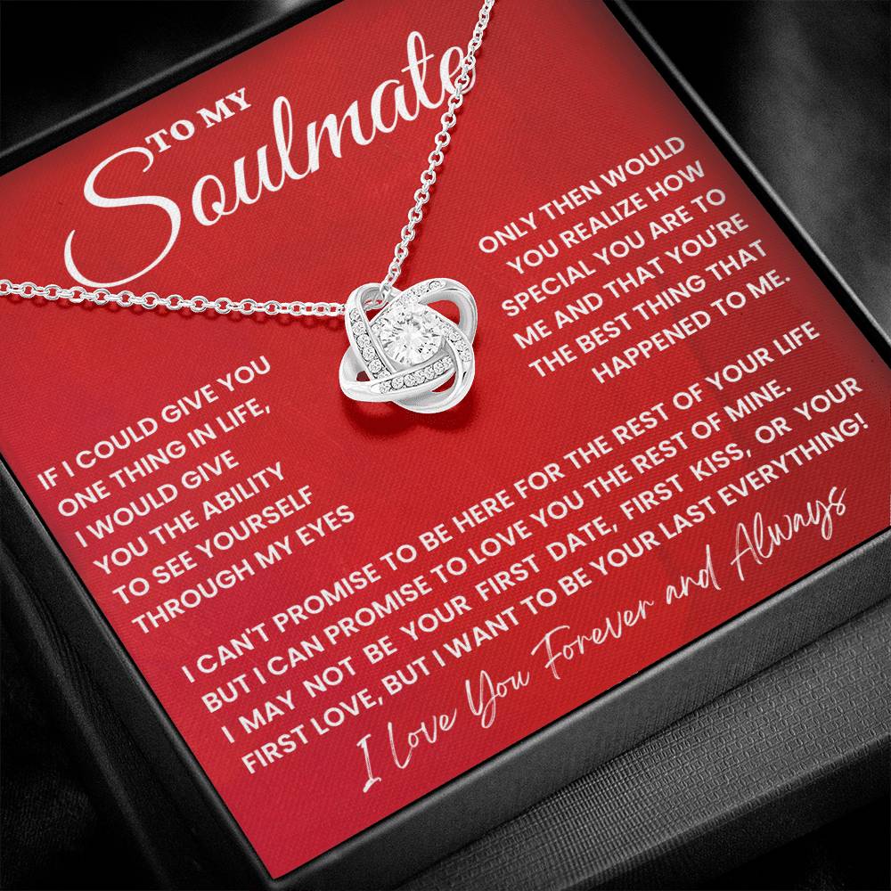 Soulmate Gift "Your Last Everything" Love Knot Necklace