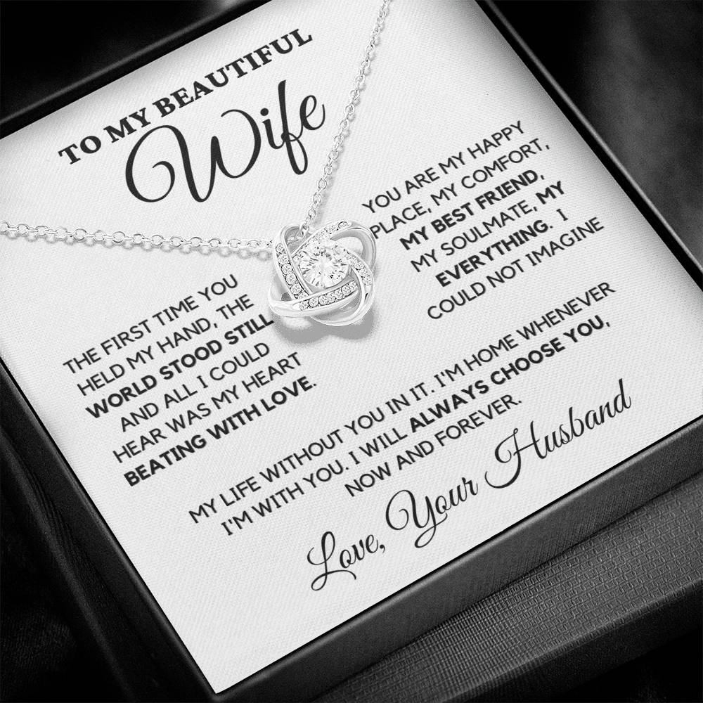 Wife Gift "My Everything" Love Knot Necklace From Husband