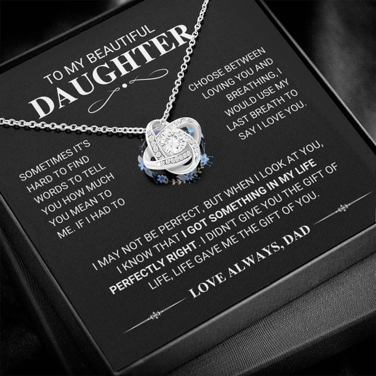 Daughter "My Last Breath" Knot Necklace Gift From Dad