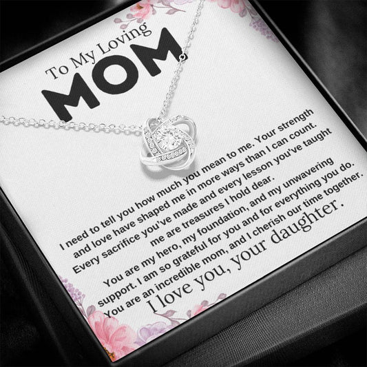 Mom Gift "You Are My Hero" Knot Necklace From Daughter