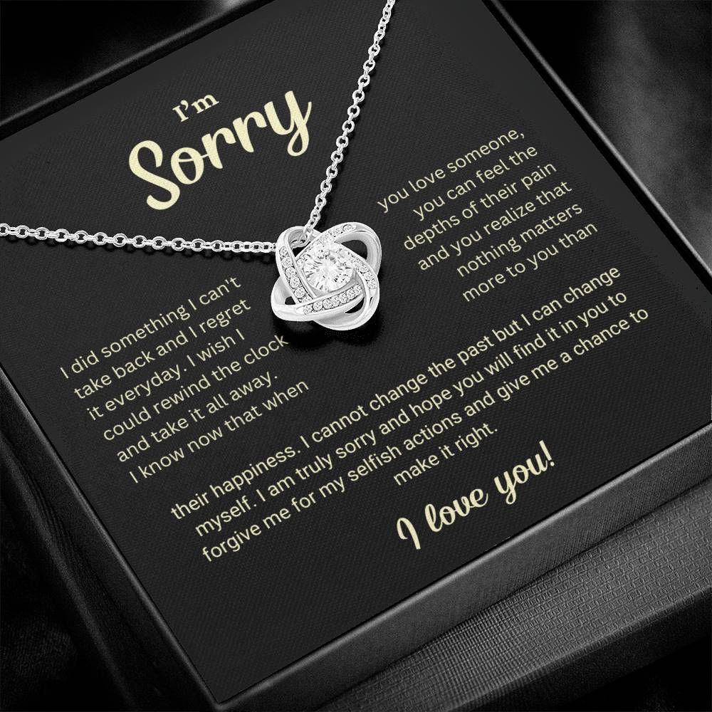 I'm Sorry Gift Love Knot Necklace