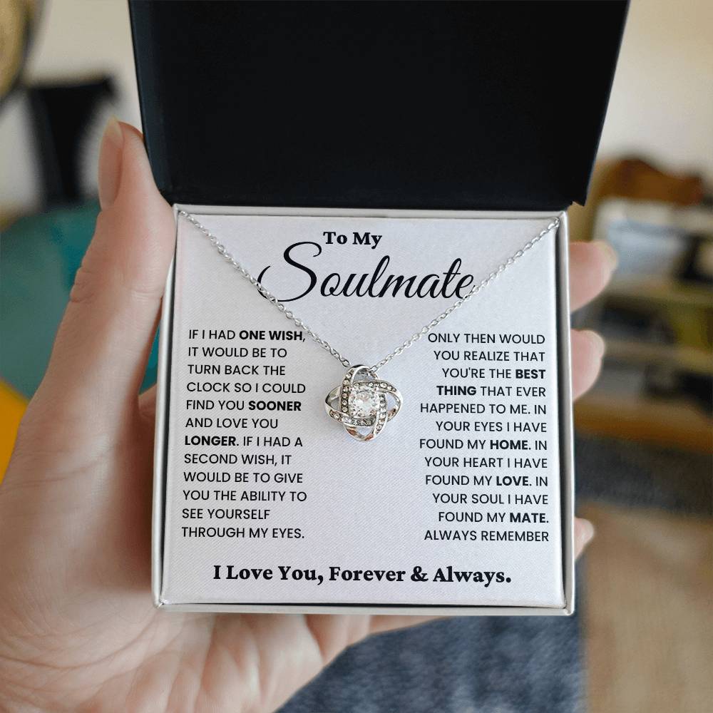 Soulmate Gift "Always Remember" Love Knot Necklace