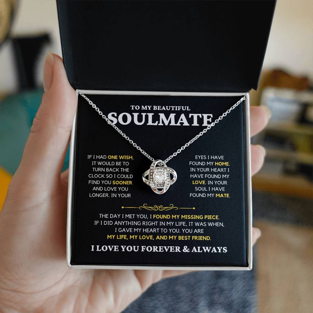 Soulmate Gift "My Missing Piece" Love Knot Necklace