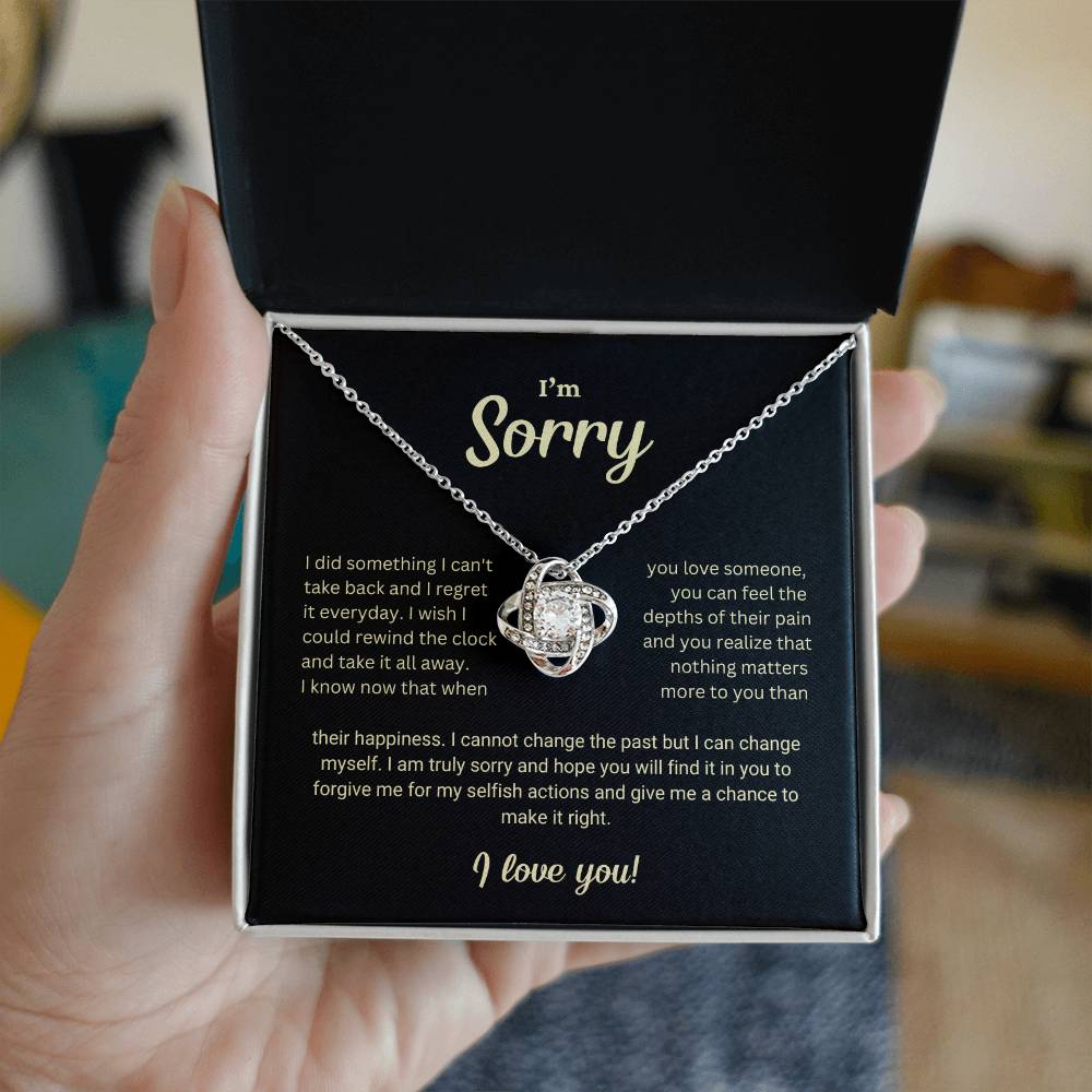 I'm Sorry Gift Love Knot Necklace