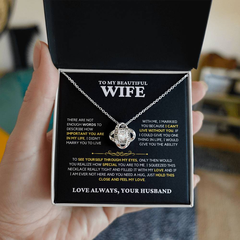 Wife Gift "Feel My Love" Knot Necklace From Husband