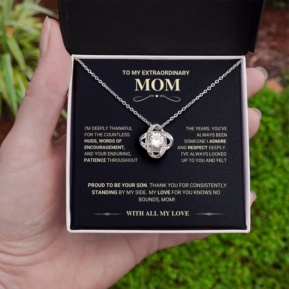 Mom Gift "Knows No Bounds" Love Knot Necklace