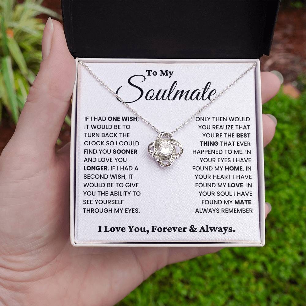 Soulmate Gift "Always Remember" Love Knot Necklace