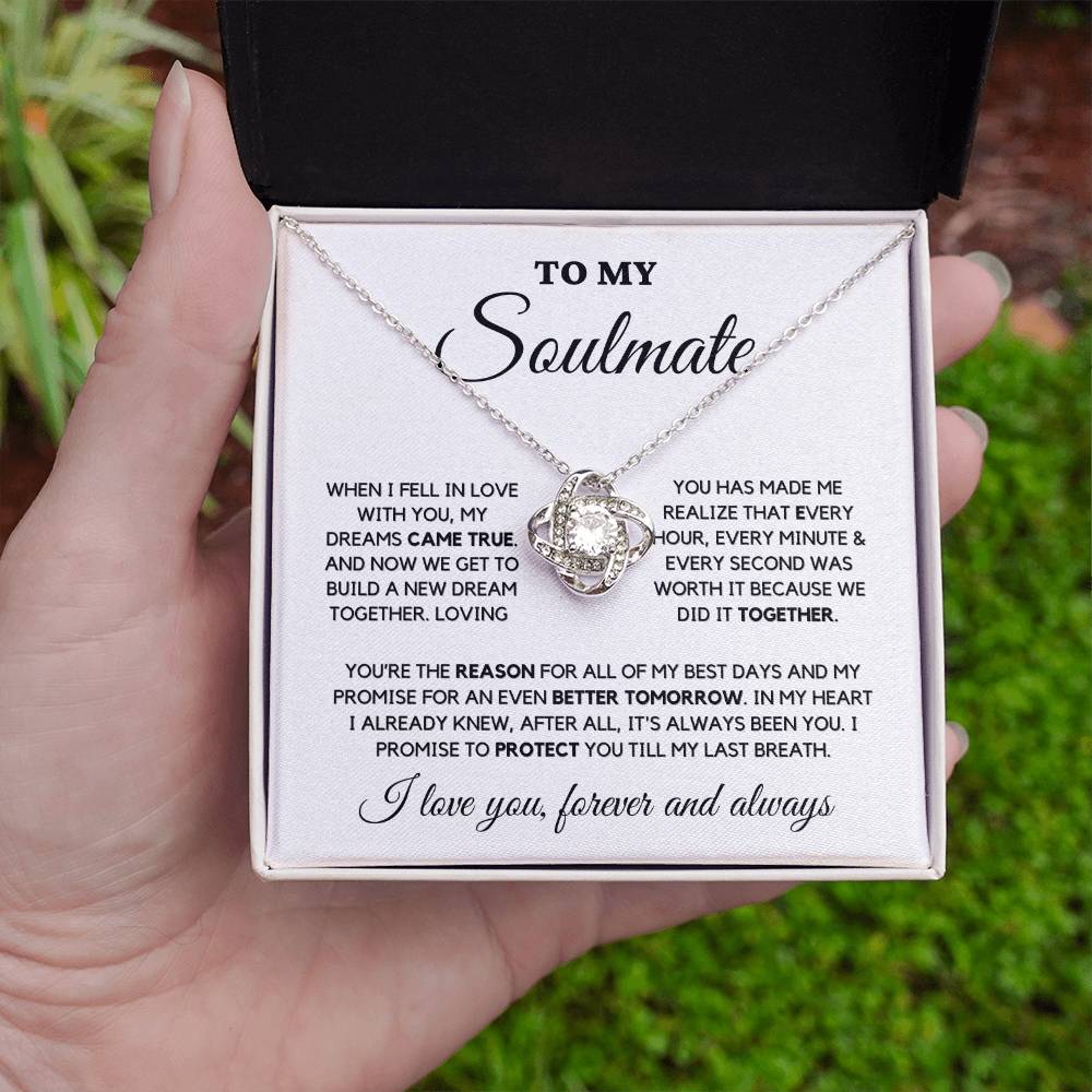 Soulmate Gift "You're The Reason" Love Knot Necklace