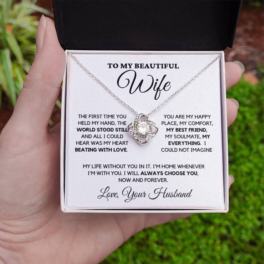 Wife Gift "My Everything" Love Knot Necklace From Husband