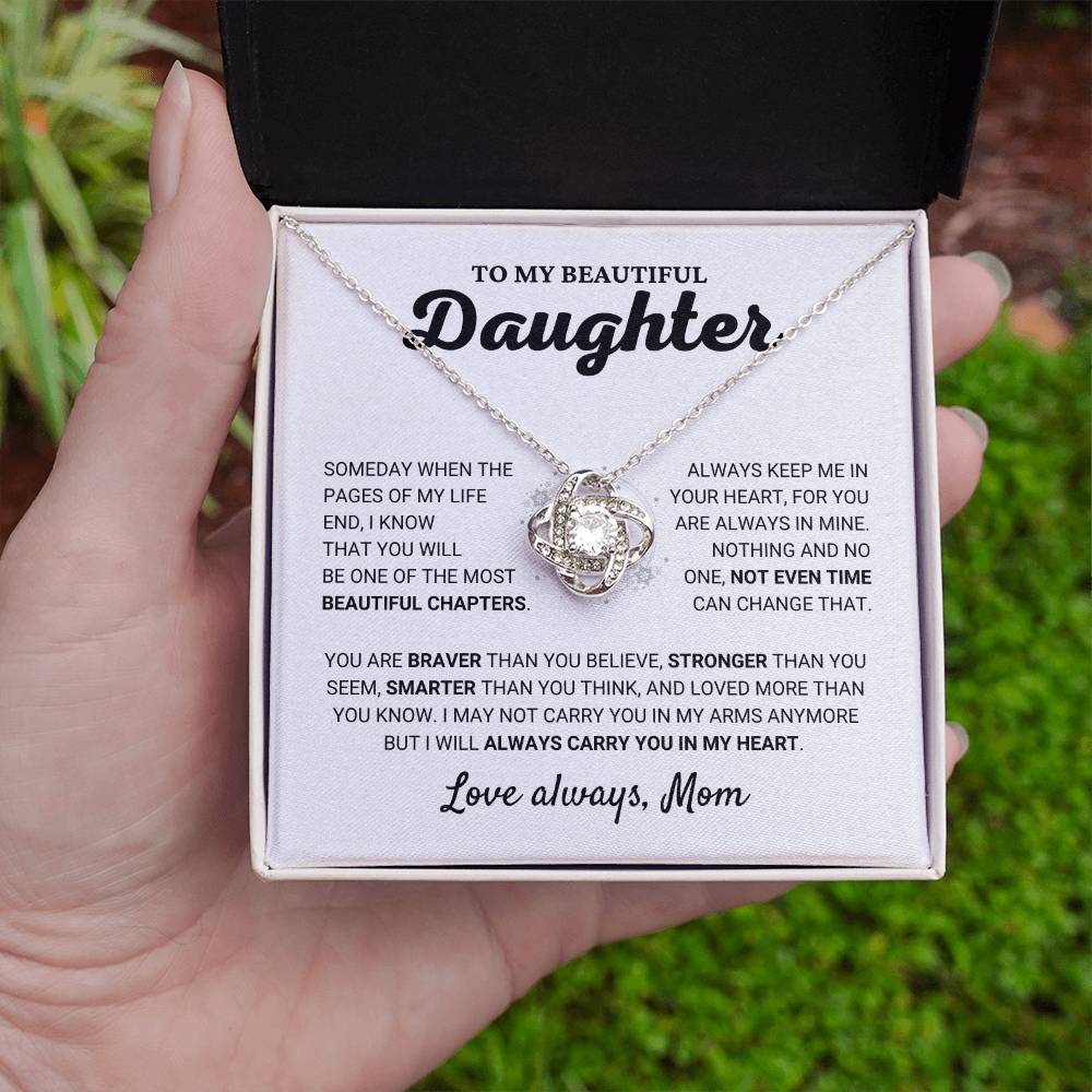 Daughter From Mom "Most Beautiful  Chapter" Necklace