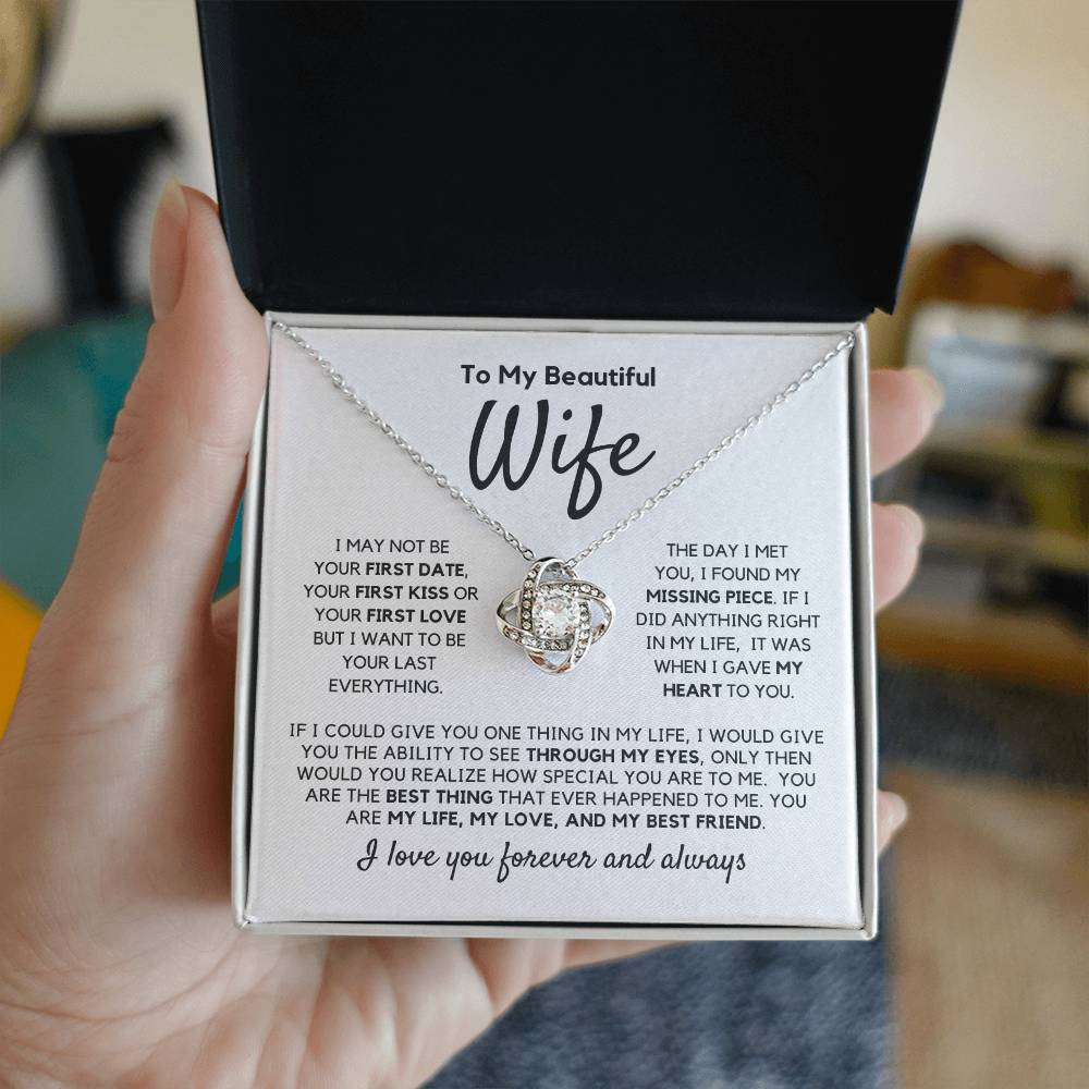 Wife Gift "My Missing Piece" Love Knot Necklace