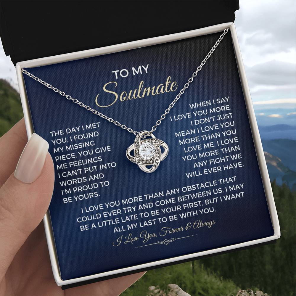 To My Soulmate - Love Knot Necklace