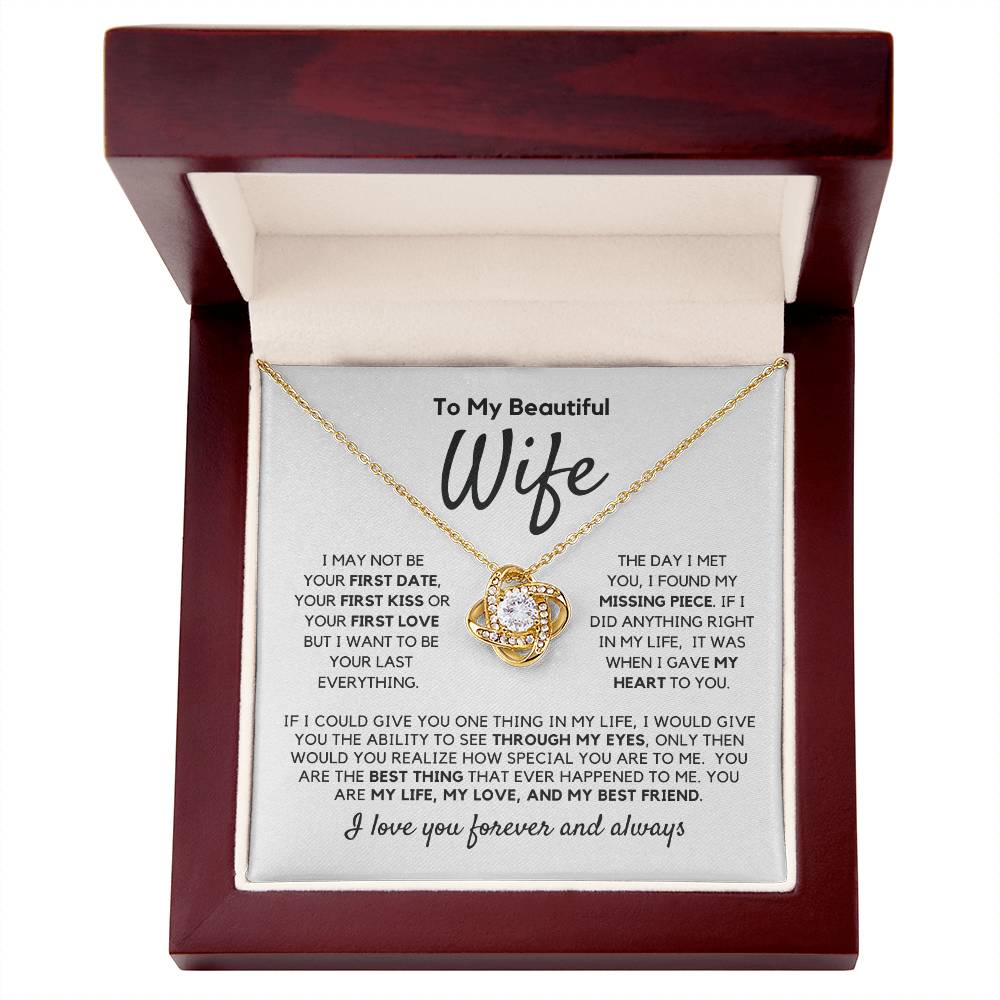 Wife Gift "My Missing Piece" Love Knot Necklace