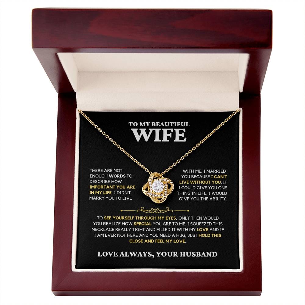 Wife Gift "Feel My Love" Knot Necklace From Husband