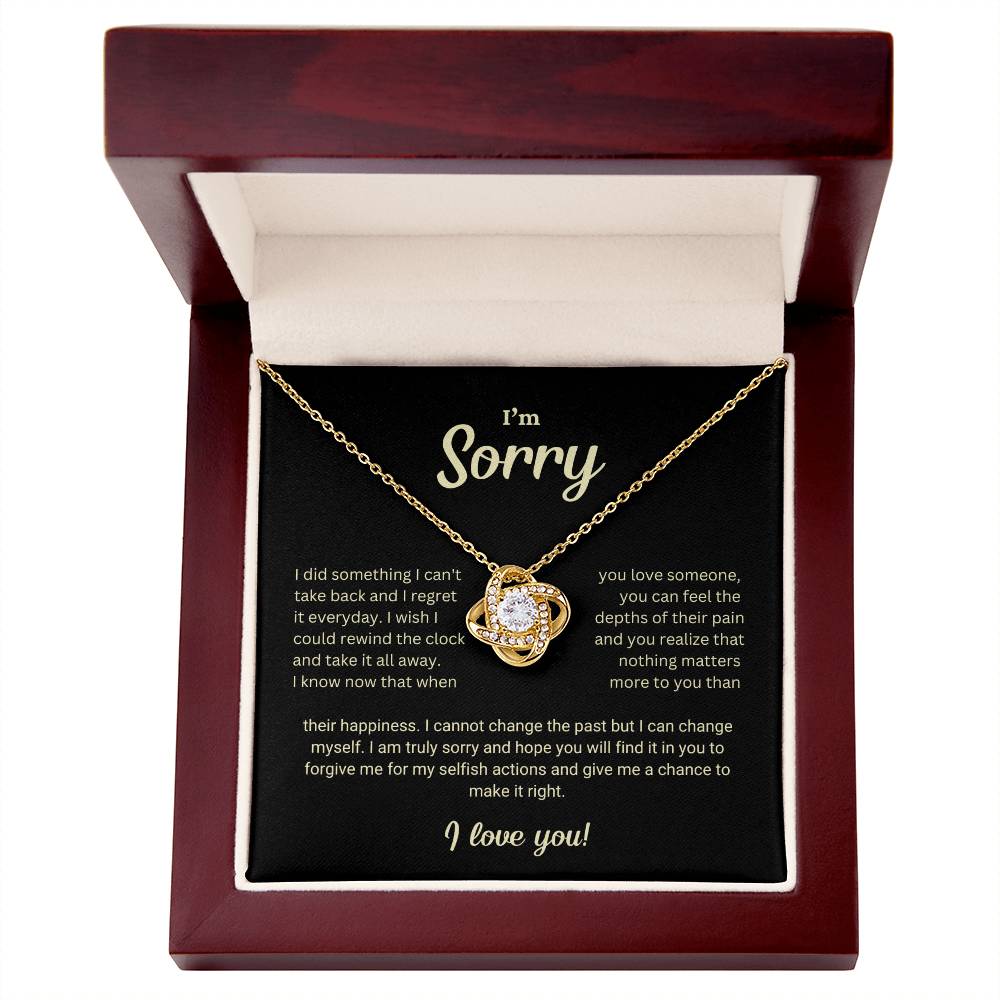 I'm Sorry Gift Love Knot Necklace