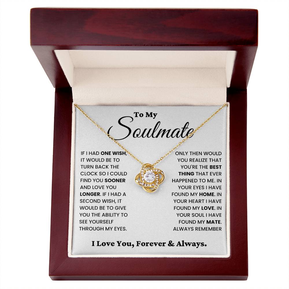 Soulmate Gift "Always Remember" Love Knot Necklace