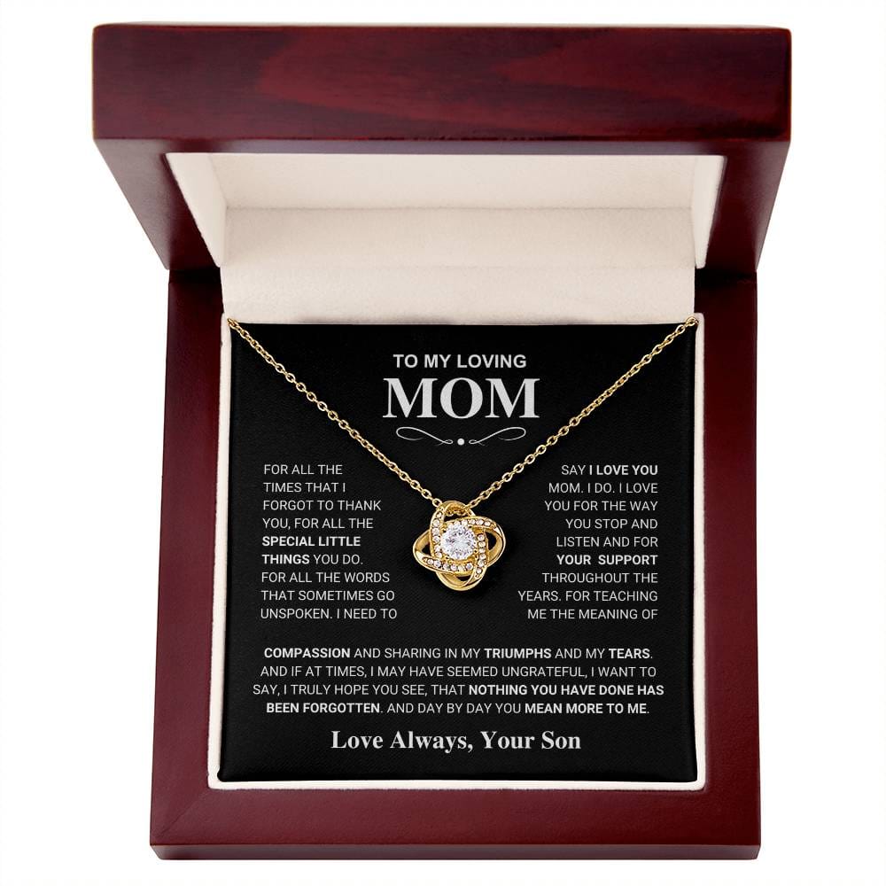 Mom Gift "You Mean More" Knot Necklace From Son