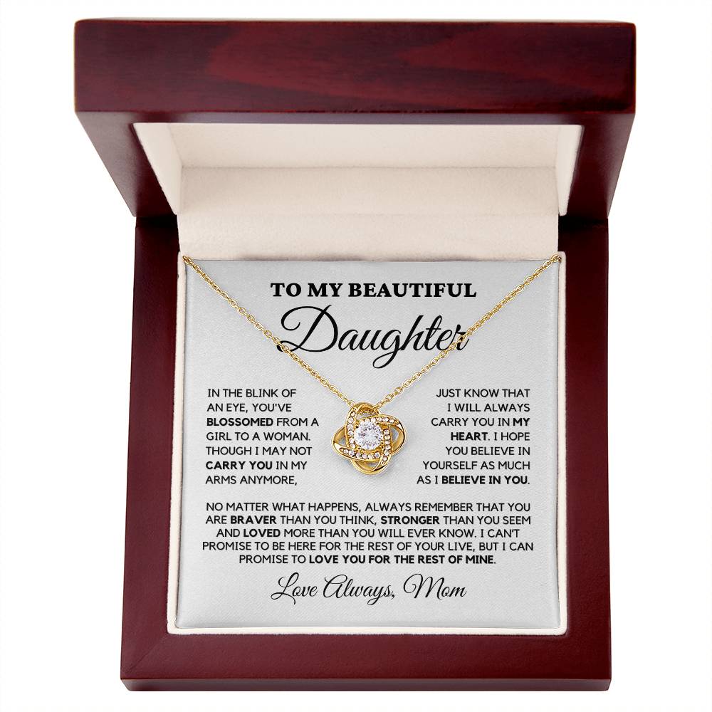 Beautiful Gift for Daughter From Mom "Loved More Than You Know" Necklace