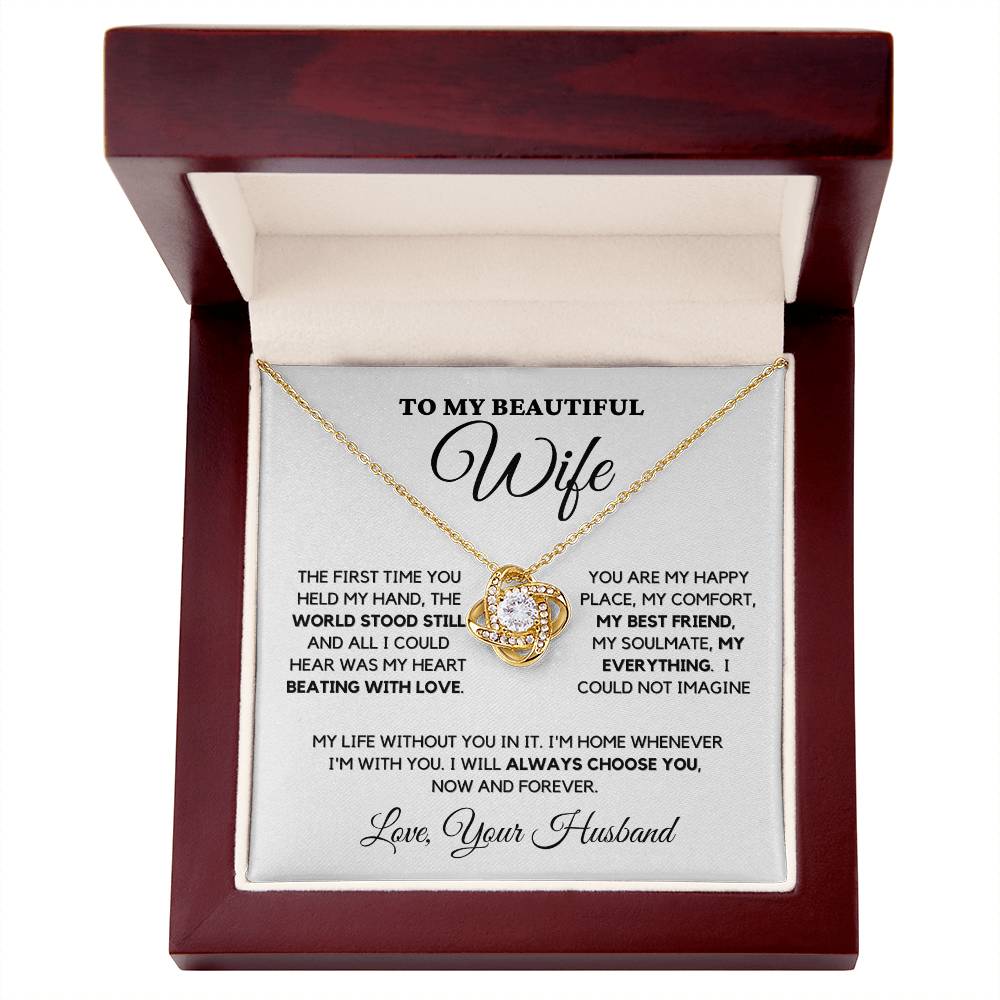 Wife Gift "My Everything" Love Knot Necklace From Husband