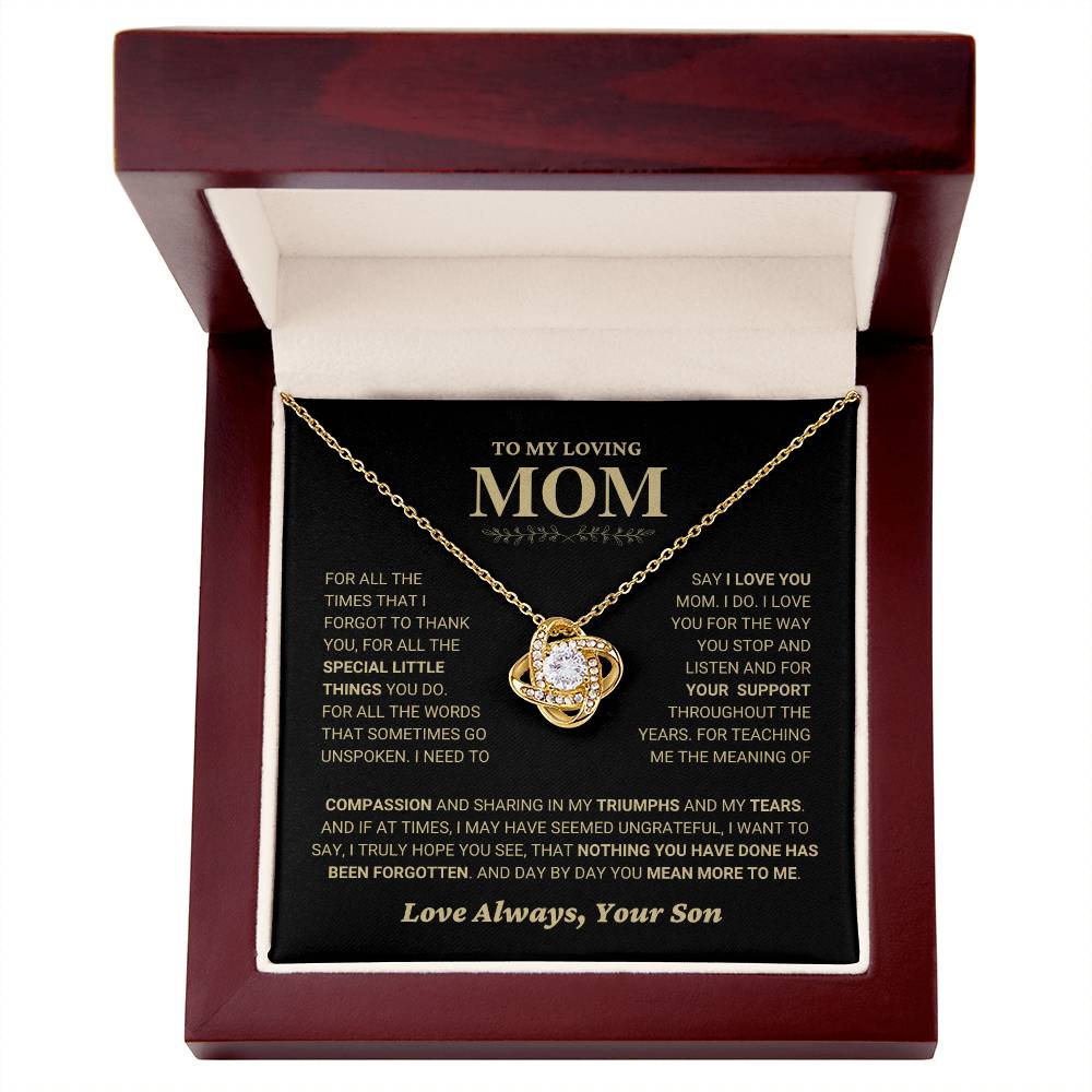 Mom Gift "You Mean More" Knot Necklace From Son