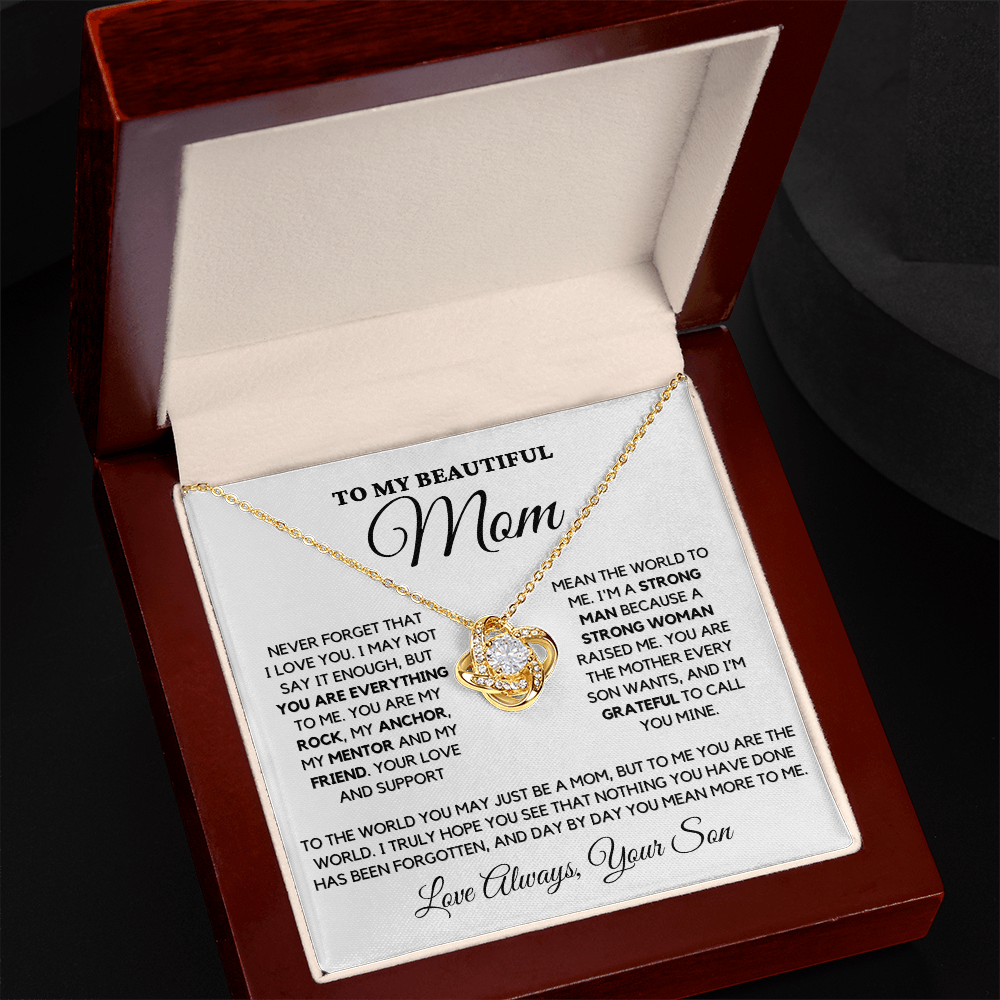 Mom "Never Forget" Love Knot Necklace From Son