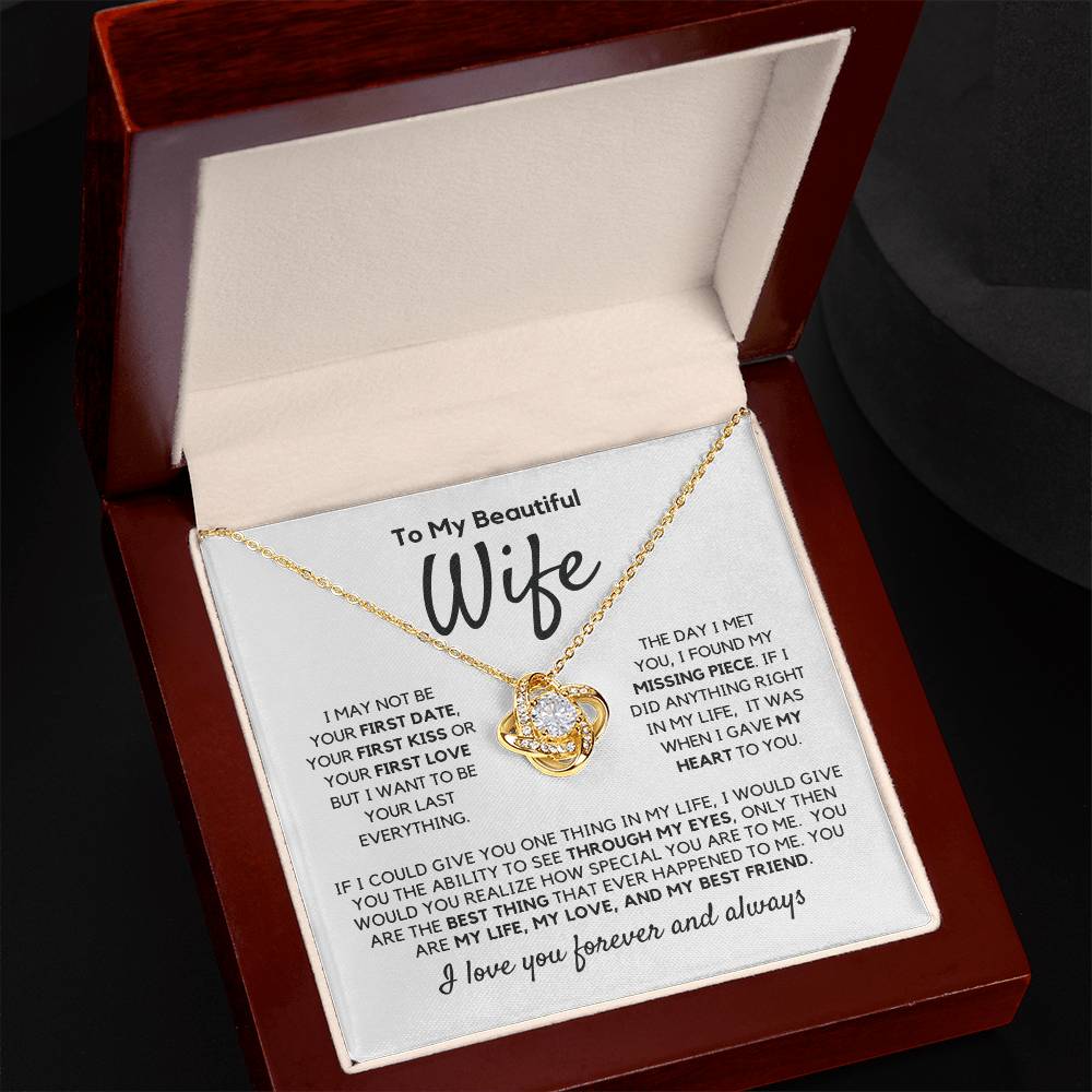 Wife Gift "My Missing Piece" Love Knot Necklace