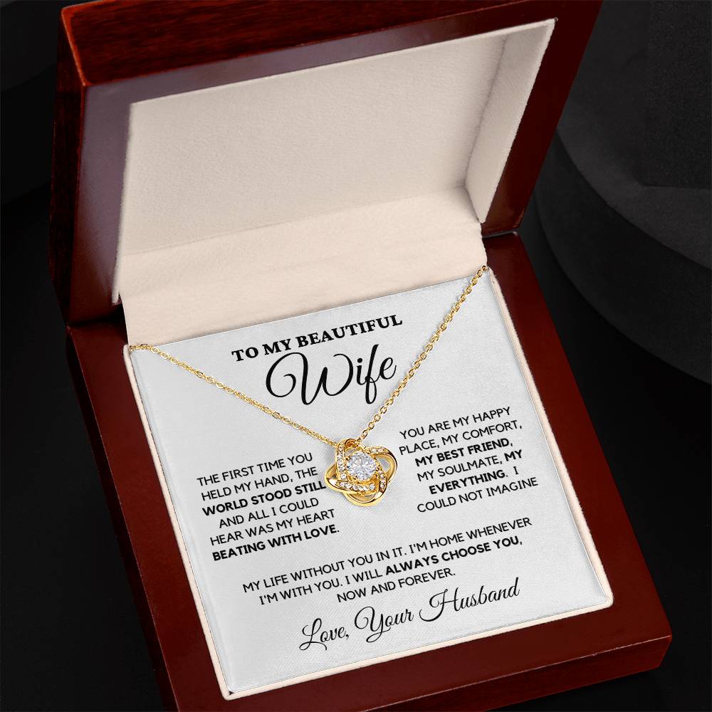 Wife Gift "My Everything" Love Knot Necklace From Husband