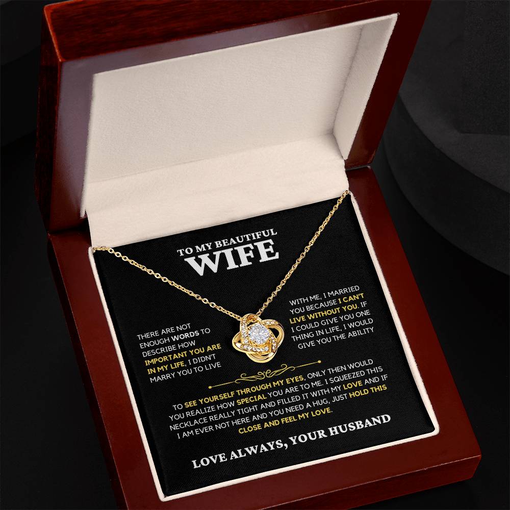 Wife Gift "Feel My Love" Knot Necklace From Husband