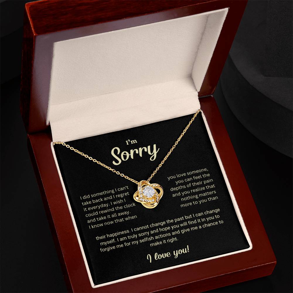 I'm Sorry Gift Love Knot Necklace