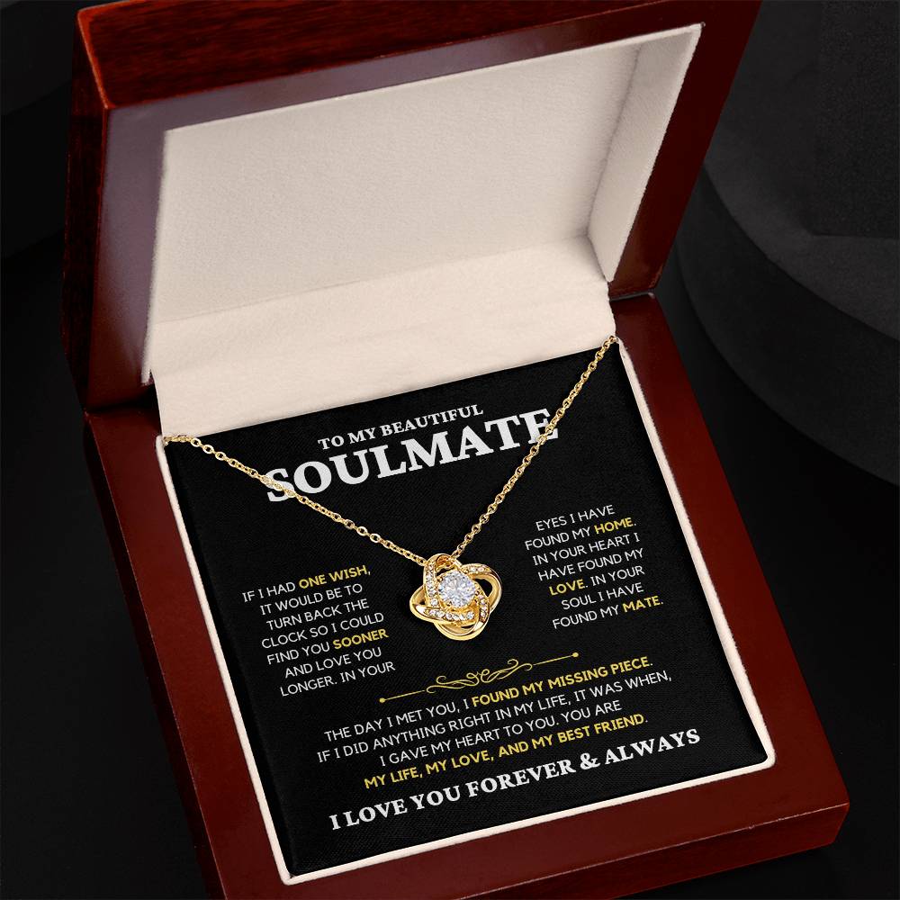 Soulmate Gift "My Missing Piece" Love Knot Necklace