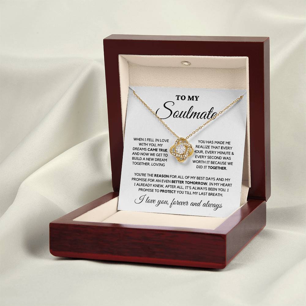 Soulmate Gift "You're The Reason" Love Knot Necklace