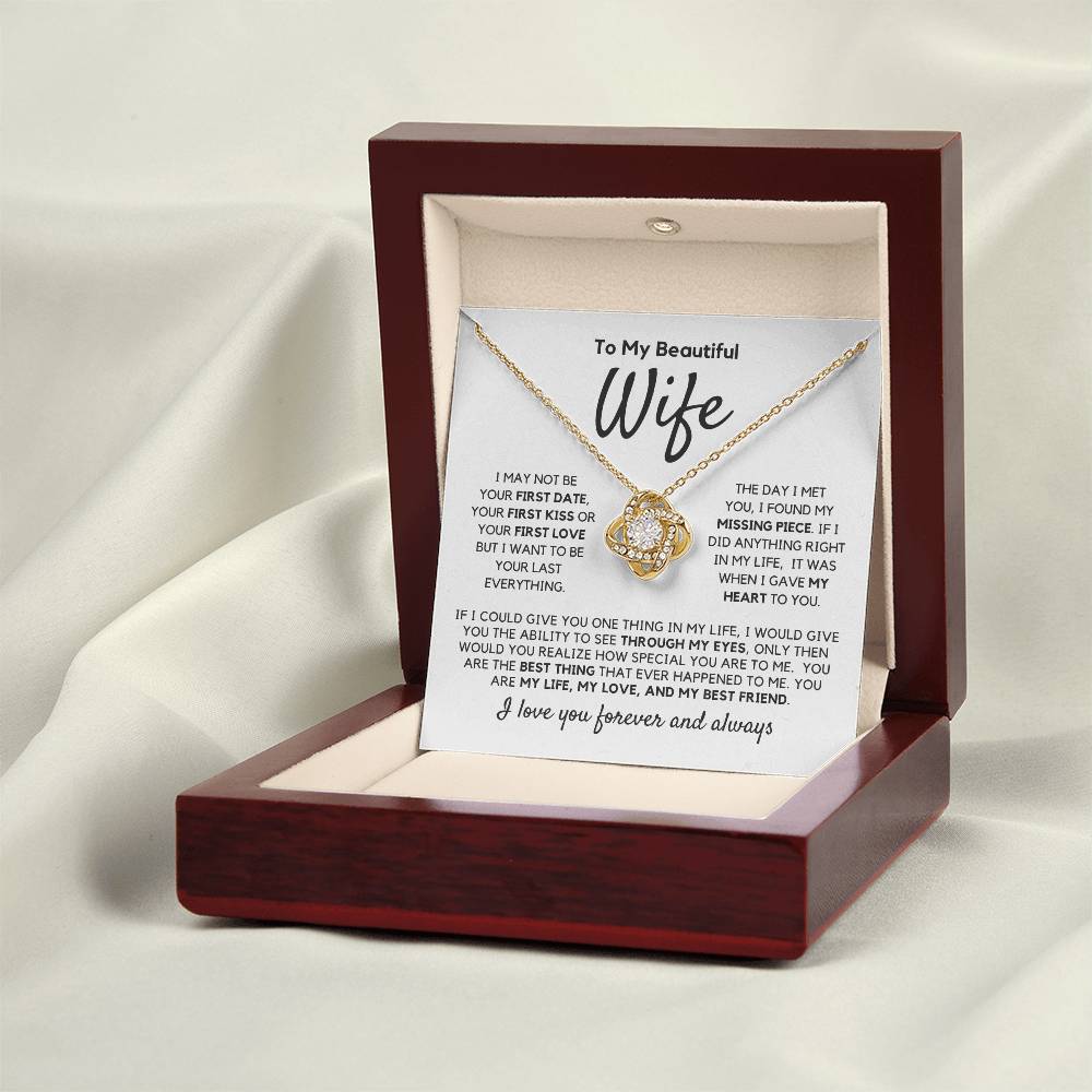 Wife Gift "My Missing Piece" Love Knot Necklace