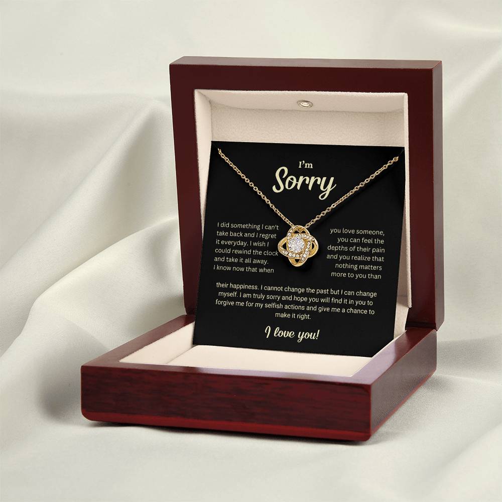 I'm Sorry Gift Love Knot Necklace