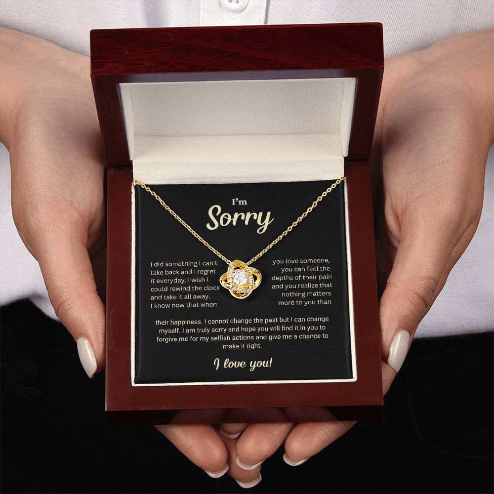 I'm Sorry Gift Love Knot Necklace