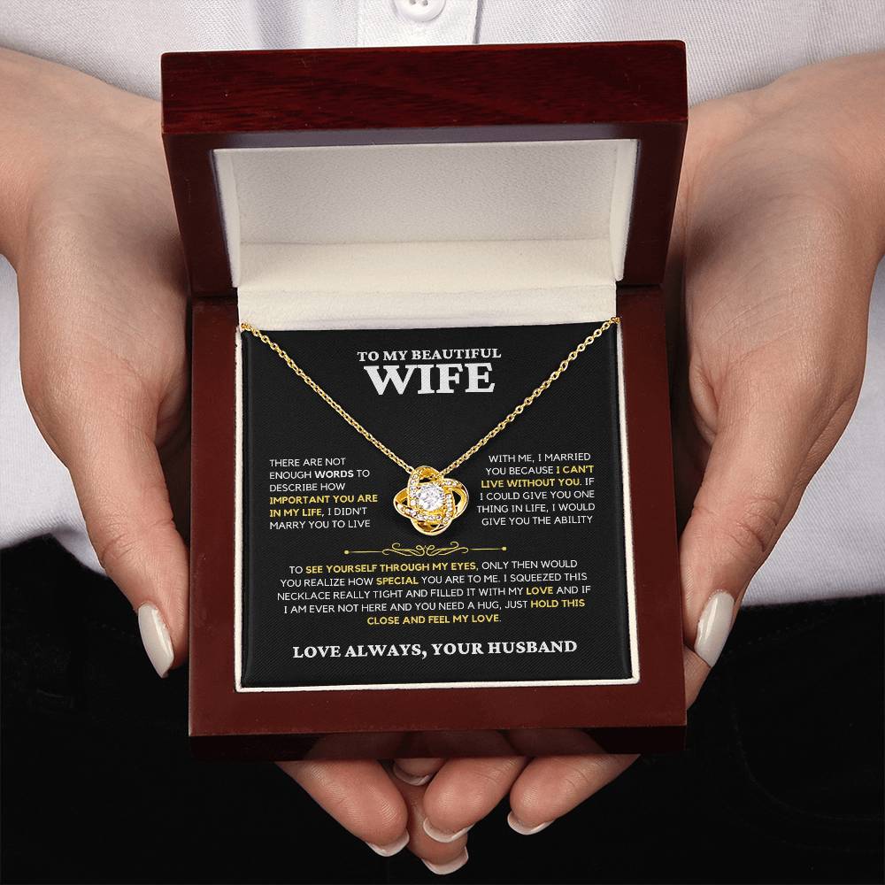 Wife Gift "Feel My Love" Knot Necklace From Husband