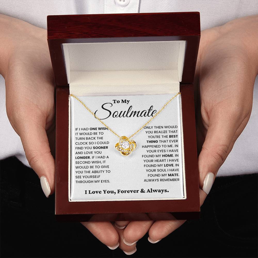 Soulmate Gift "Always Remember" Love Knot Necklace