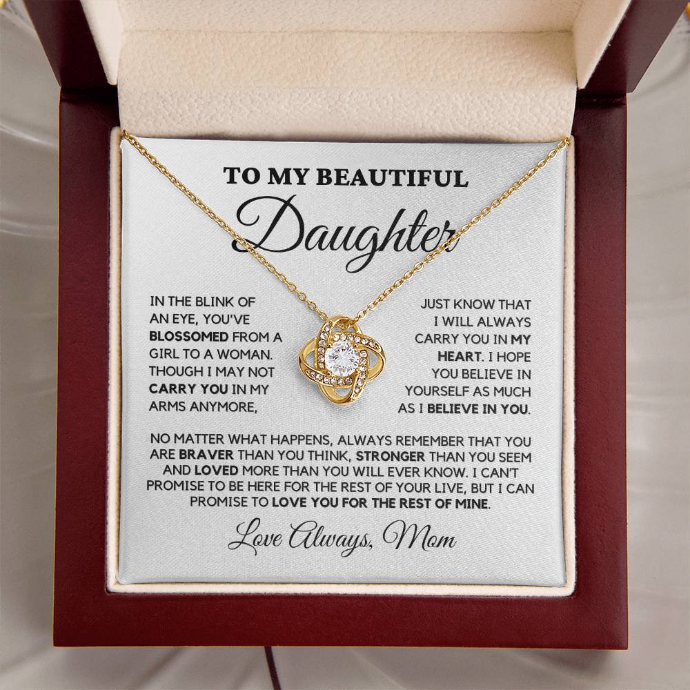 Beautiful Gift for Daughter From Mom "Loved More Than You Know" Necklace