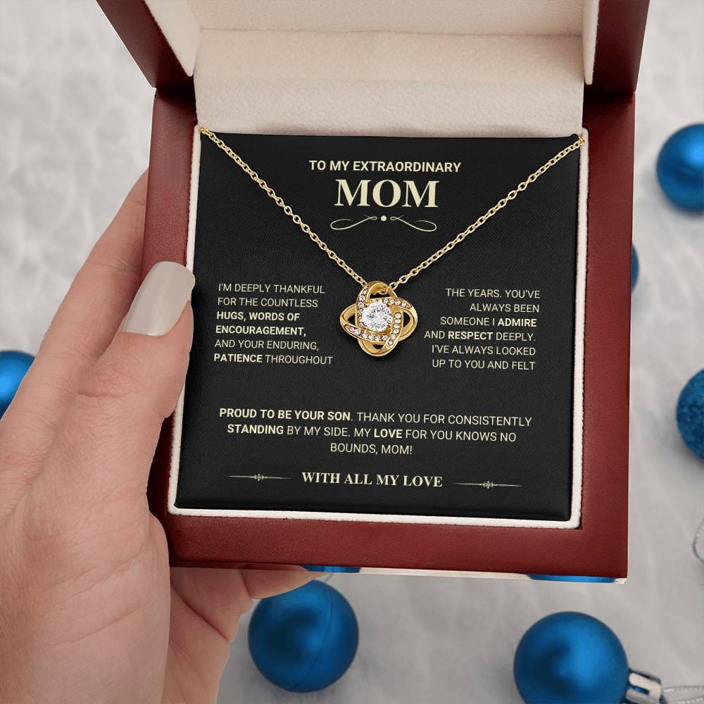 Mom Gift "Knows No Bounds" Love Knot Necklace