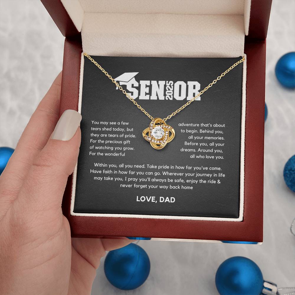 Senior Gift "Tears Of Pride" Love Knot Necklace From Dad