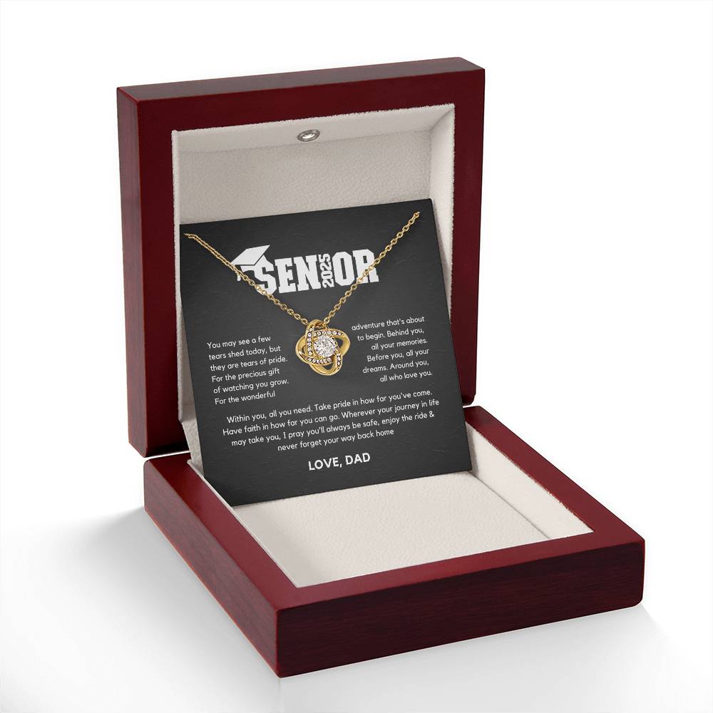 Senior Gift "Tears Of Pride" Love Knot Necklace From Dad