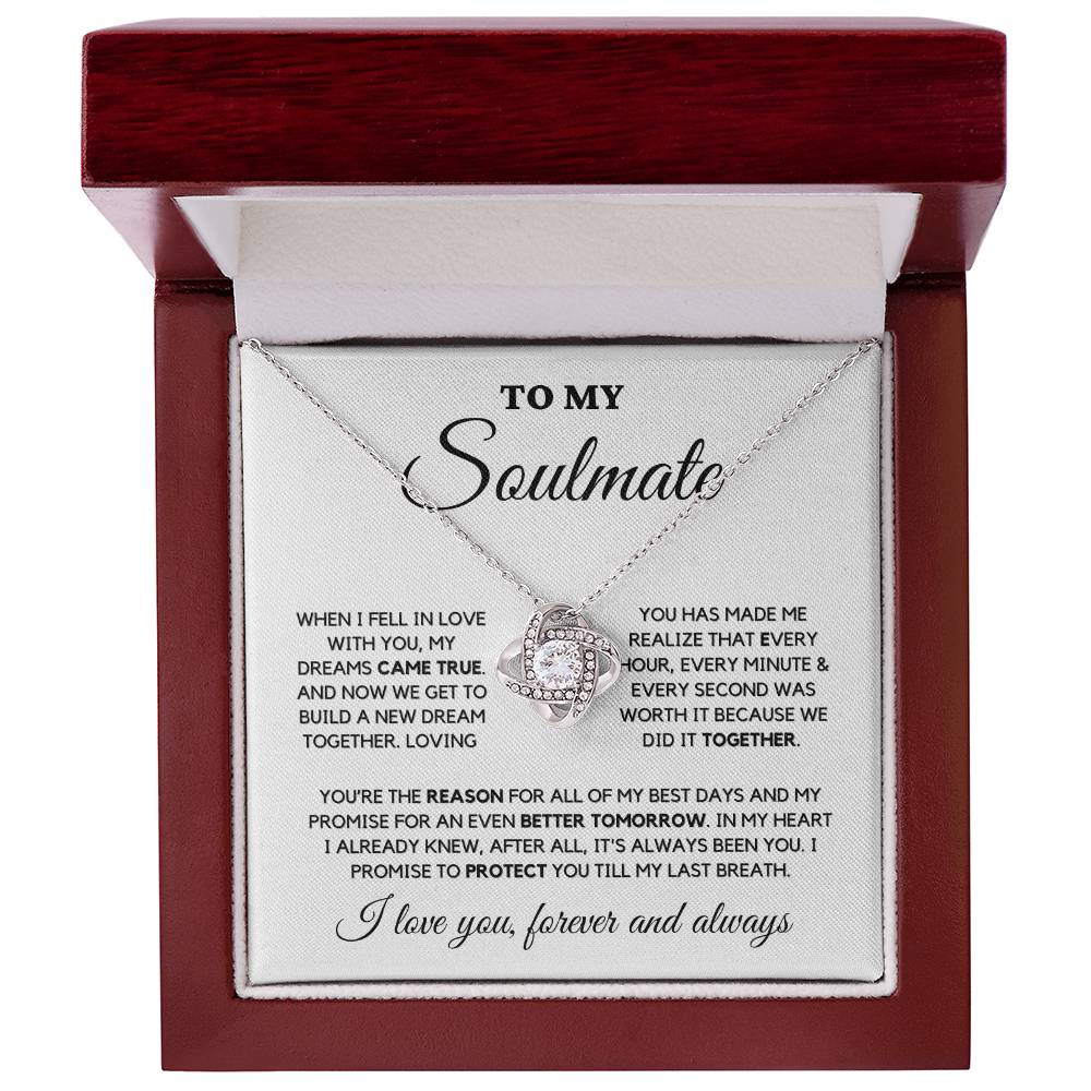 Soulmate Gift "You're The Reason" Love Knot Necklace