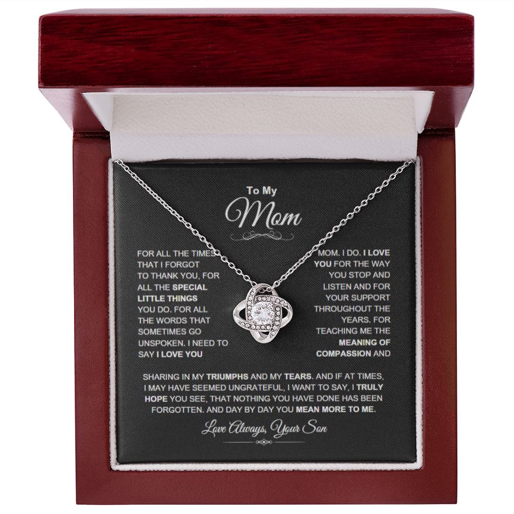 Mom "You Mean More" Love Knot Necklace