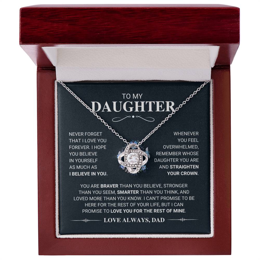 Daughter "My Promise" Knot Necklace From Dad