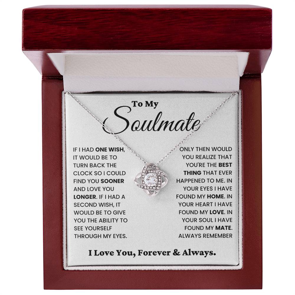 Soulmate Gift "Always Remember" Love Knot Necklace