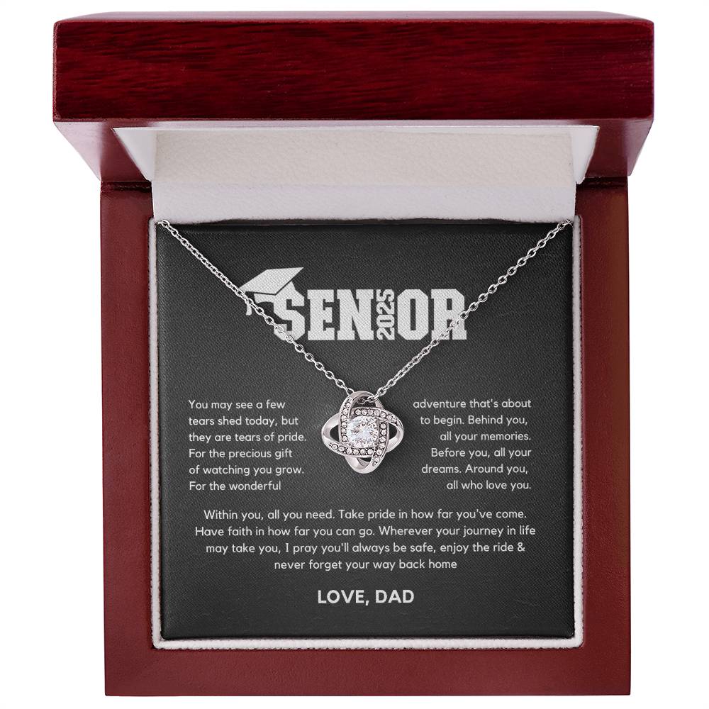 Senior Gift "Tears Of Pride" Love Knot Necklace From Dad